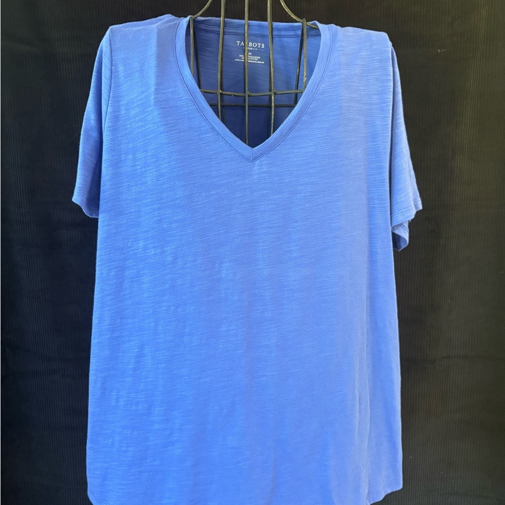 Talbots Women’s Royal Blue V-Neck Tee Shirt